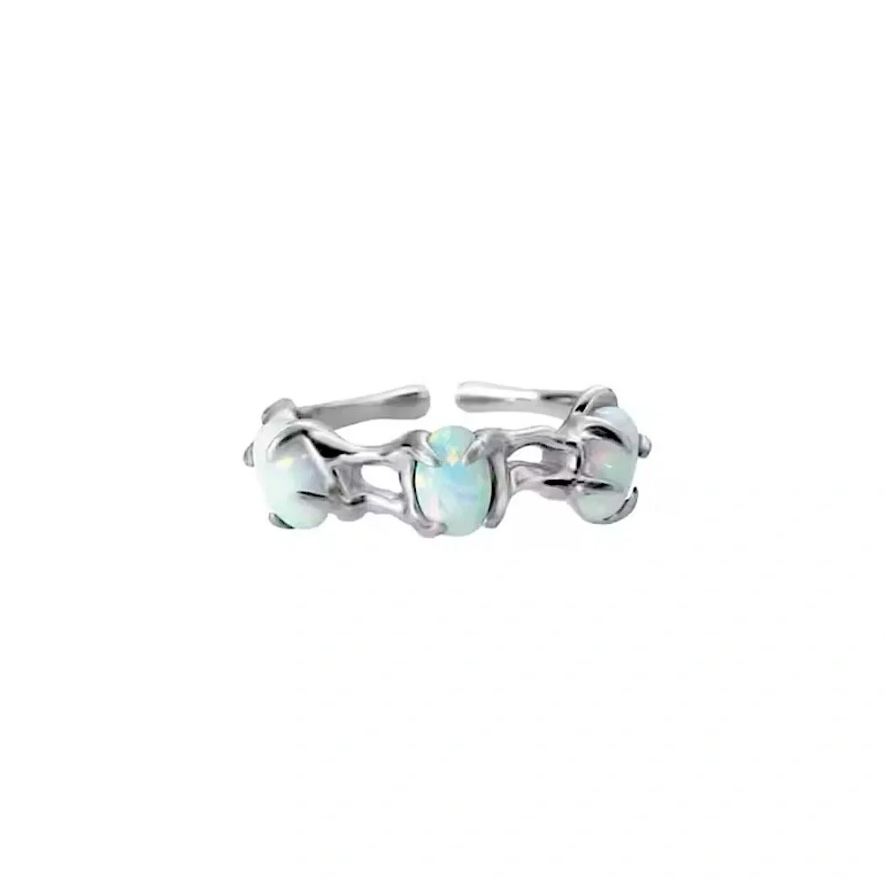 Opal Ring, Adjustable Ring, 925 Silver‎ Statement Ring, Women